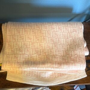 Fendi pink and white scarf